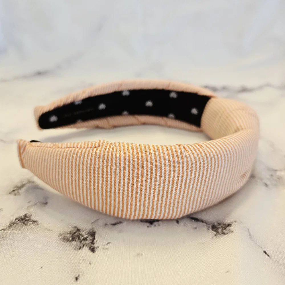 EUC Lele Sadoughi Knotted Headband Orange & White Stripes